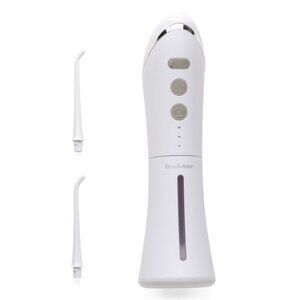 BROOKSTONE White Rechargeable Pulsation Water Flosser